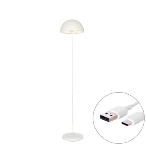 Kültéri Állólámpa Fehér Újratölthető 3 Fokozatú Fényerő-Szabályozóval - Keira – Qazqa