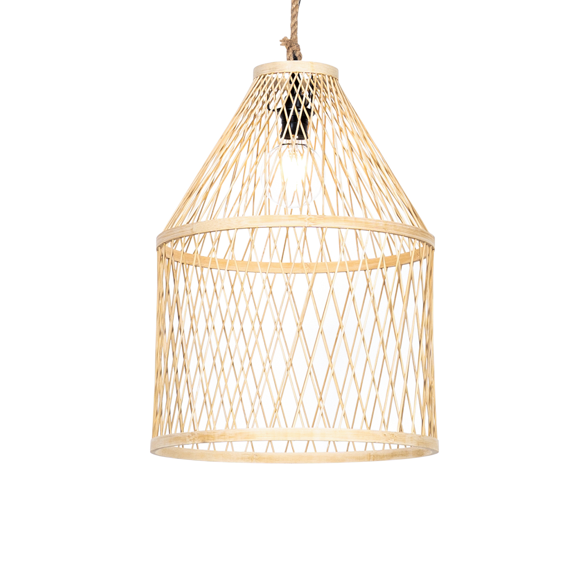 Rusztikus Kültéri Függőlámpa Rattan 40X55 Cm - Calamus – Qazqa