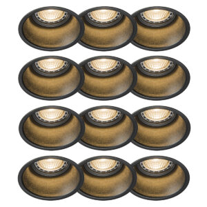 12 Db Modern Süllyesztett Spotlámpa Készlet Fekete - Dept – Qazqa