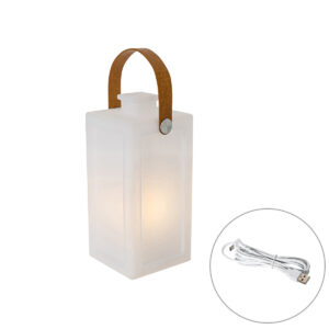 Modern asztali lámpa fehér lánghatással