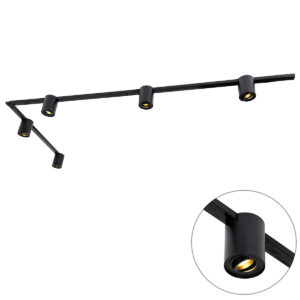 Modern 1 fázisú sínrendszer 5 fekete spotlámpával - Rondoo Up – QAZQA