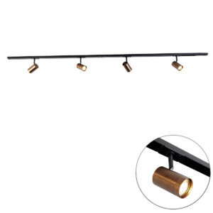 Modern 1 Fázisú Sínrendszer 4 Spotlámpával Sötét Bronzban - Jeana – Qazqa