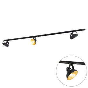 1 Fázisú Sínrendszer 3 Állítható Fekete Reflektorral - Magnax – Qazqa