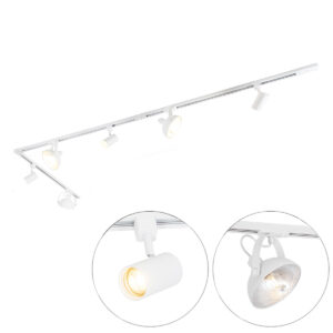 1 Fázisú Sínrendszer 6 Állítható Fehér Spotlámpával - Magnax Jeana – Qazqa