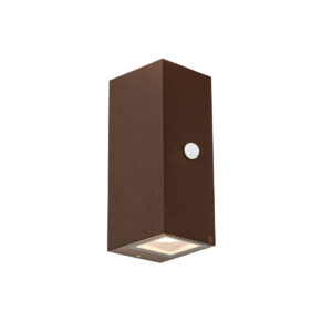 Fali Lámpa Rozsdabarna 2 Fényű Gu10 Ar70 Ip44 Mozgásérzékelővel - Baleno – Qazqa