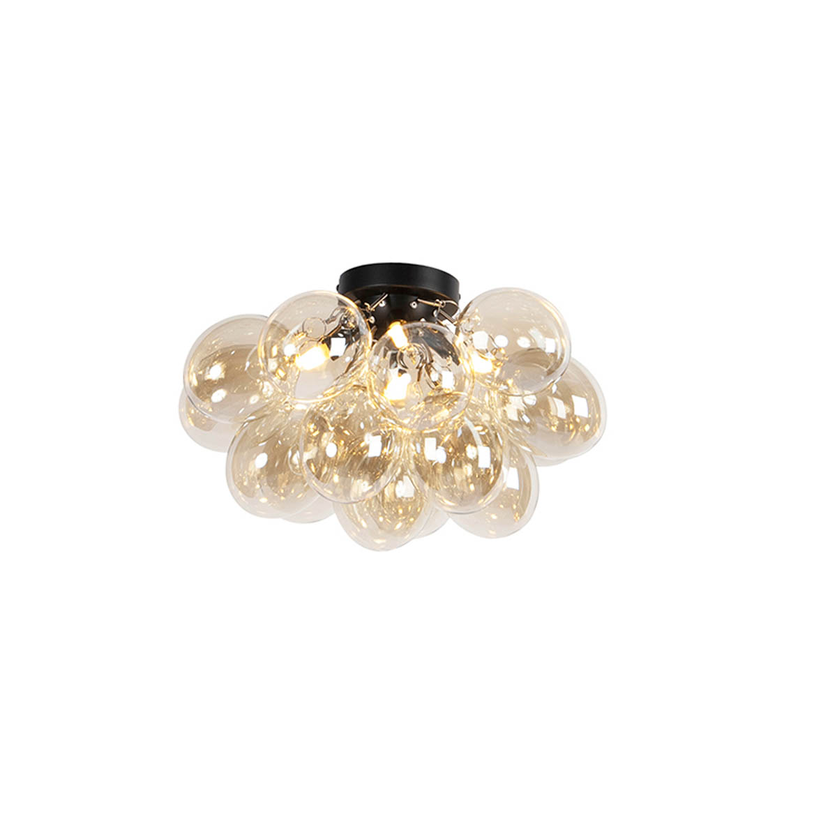 Okos Mennyezeti Lámpa Fekete Borostyánüveggel