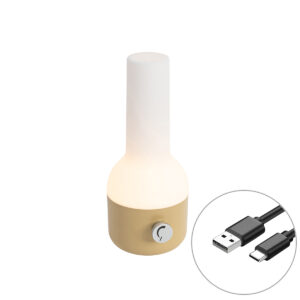 Kültéri asztali lámpa arany és fehér színben