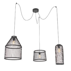 Okos Kültéri Lógólámpa Fekete Rattan 3 Lámpás Led-Del - Calamus – Qazqa