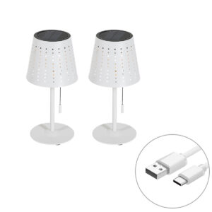 2 Db Asztali Lámpa Készlet Fehér