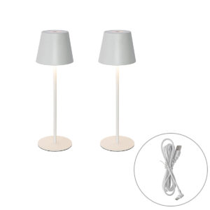 2 Db Asztali Lámpa Készlet Fehérrel