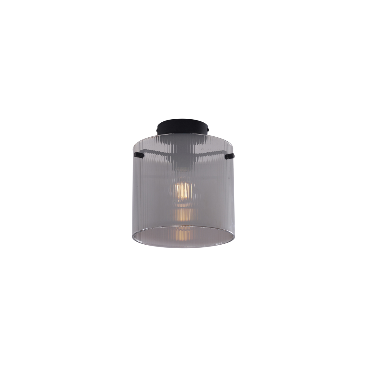 Art Deco Mennyezeti Lámpa Fekete Füstüveggel - Laura – Qazqa