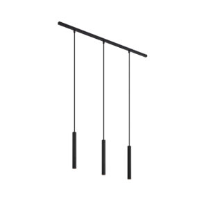 Modern Sínrendszer 3 Fekete Függőlámpa Foglalattal