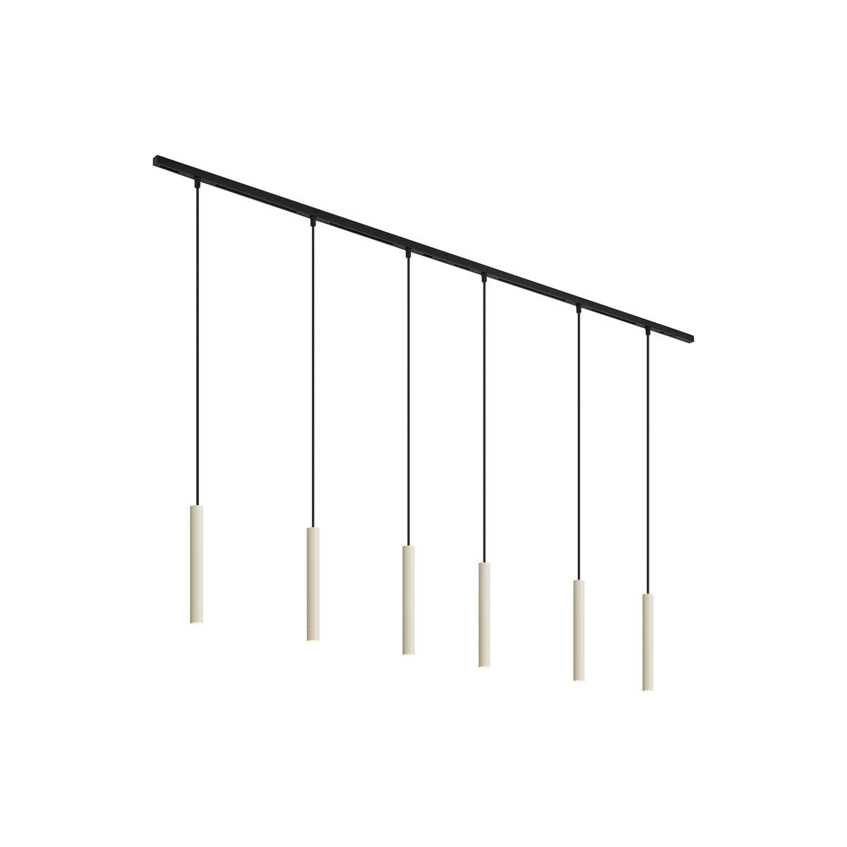 Modern Sínrendszer 6 Függőlámpa Beépítéssel Bézs És Fekete Színben 1 Fázisú - Slimline Keno – Qazqa