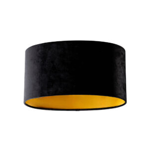 Bársony Lámpabúra Fekete Ovális 35/23/18 – Qazqa