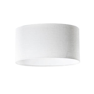 Fehér ovális lenvászon lámpabúra 35/23/18 – QAZQA