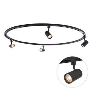 Modern Sínrendszer 4 Fekete Kerek Spotlámpával