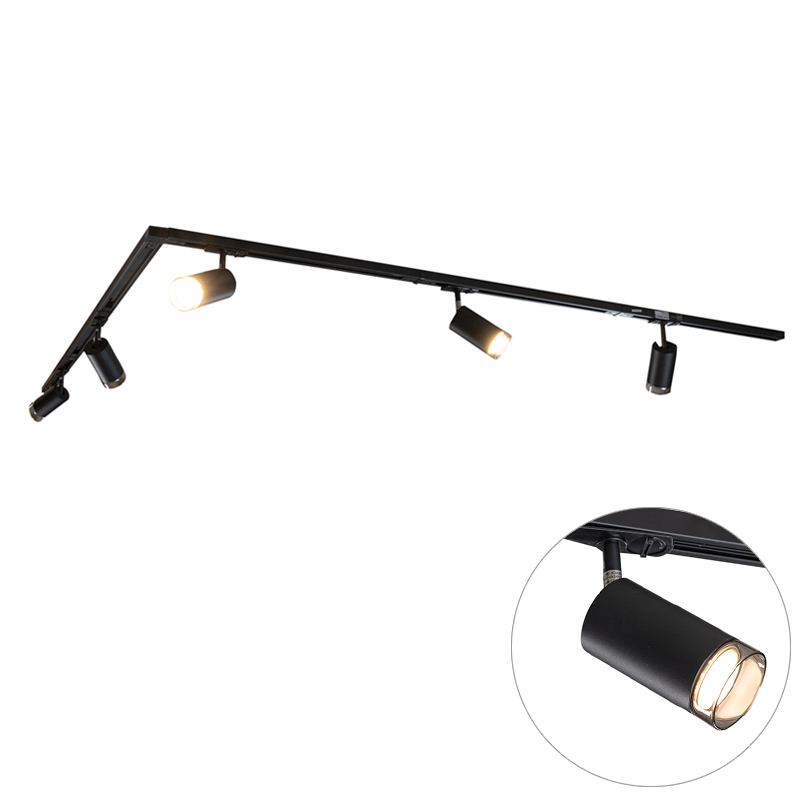 Modern Sínrendszer 5 Fekete Füstüveg Spotlámpával