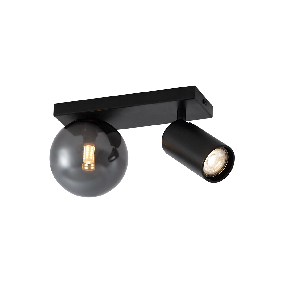 Modern Mennyezeti Lámpa Fekete 2-Lámpás Dönthető - Lesly – Qazqa