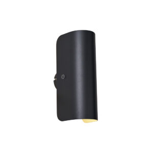 Modern Fekete Fali Lámpa 2 Égős - Gotthard – Qazqa