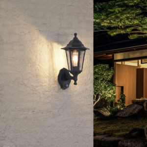 Kültéri Fali Lámpa Fekete Mozgásérzékelővel Ip44 - New Haven Hammered – Qazqa