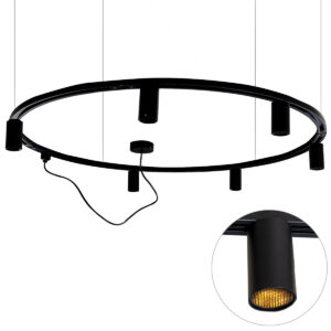 Modern Függesztett Sínrendszer 6 Fekete Reflektorral