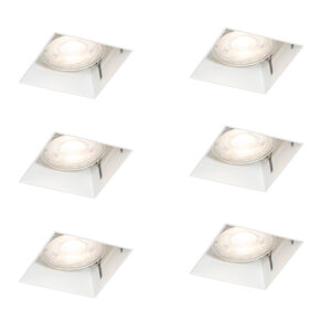 6 Db-Os Süllyesztett Spotlámpa Szett Fehér Gu10 50 Mm-Es Perem Nélküli - Oneon – Qazqa