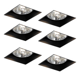 6 Db Fekete Gu10 Süllyesztett Spotlámpa Szett 70 Mm-Es