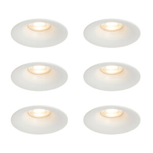 6 db fehér GU10 beépíthető spotlámpa szett 50 mm - Gijs – QAZQA