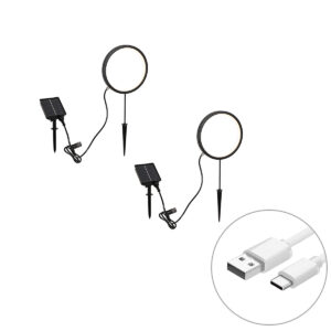 2 db fekete Adalind talajszpotlámpa szett 50 cm