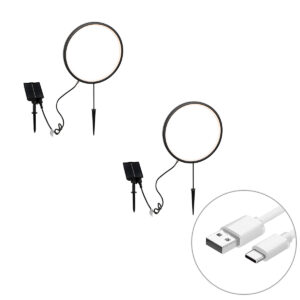 2 db fekete Adalind kerti tükörlámpa szett 60 cm