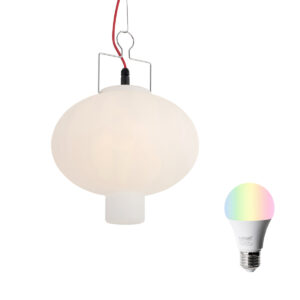 Okos Kültéri Függőlámpa Fehér 35 Cm Piros Dugóval