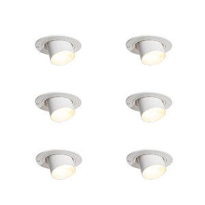6 Darabos Süllyesztett Spotlámpa Szett Fehér Gu10 35Mm Kerek Dönthető - Installa – Qazqa