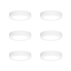 6 Darabos Süllyesztett Vagy Felületre Szerelhető Spotlámpa Szett Fehér 14 Cm Led-Del