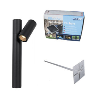 Álló Kültéri Lámpa Fekete 50 Cm Állítható - Duo – Qazqa