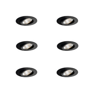6 darabos fekete süllyesztett spotlámpa készlet 6