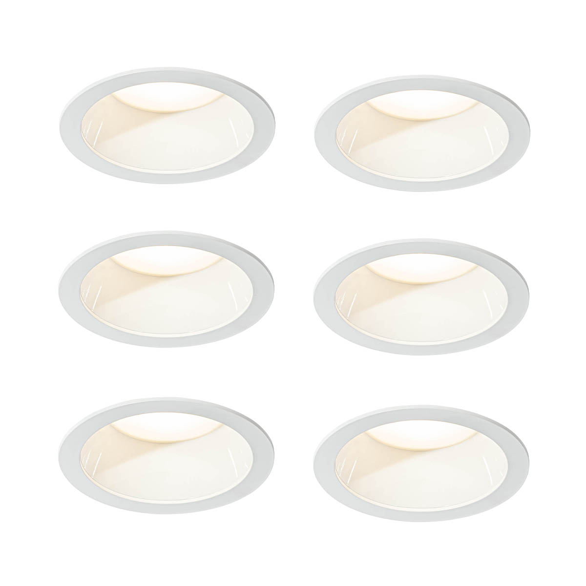 6 Darabos Süllyesztett Spotlámpa Készlet Fehér Színben