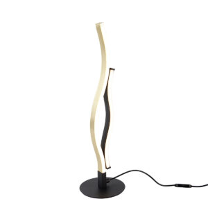 Design tafellamp zwart met goud incl. LED dimbaar - Blaze – Trio Leuchten