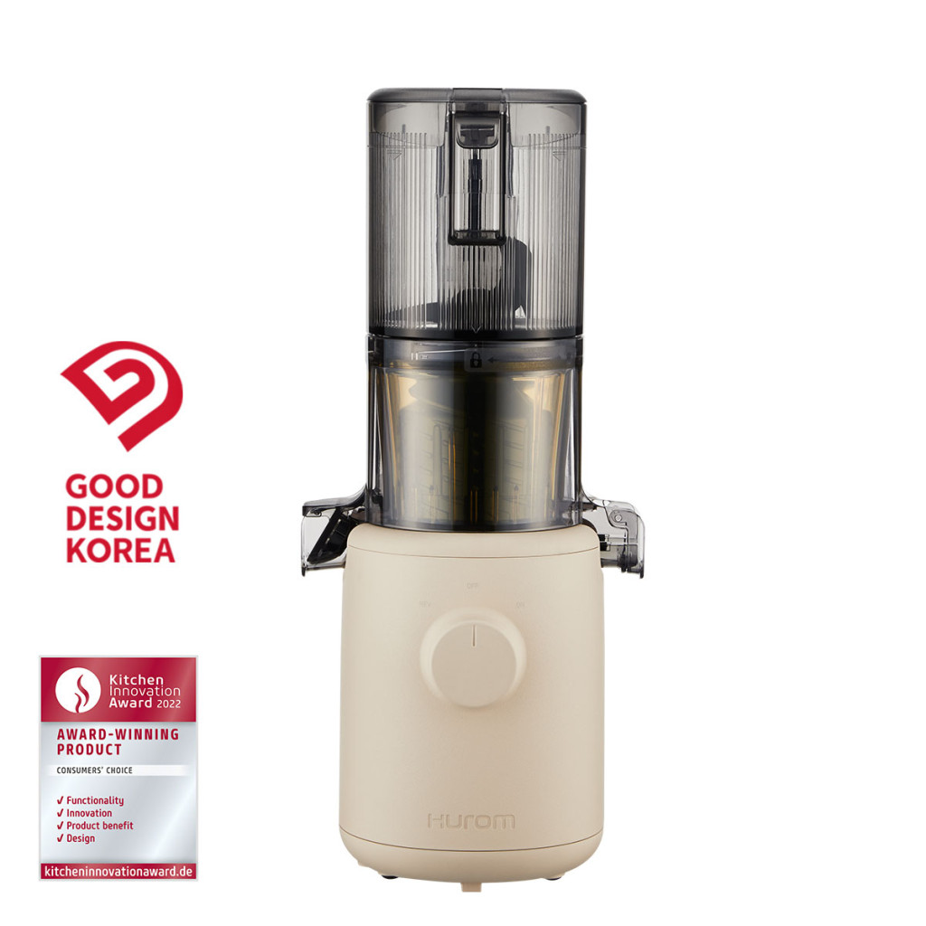 Hurom H310A Slow Juicer (Bézs) + Juice Biblia – Hurom