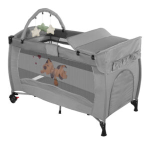 Utazóágy pelenkázó lappal és játékhíddal