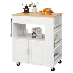 Gurulós tálalókocsi oldalán 3 fűszertartóval – Timeless Home