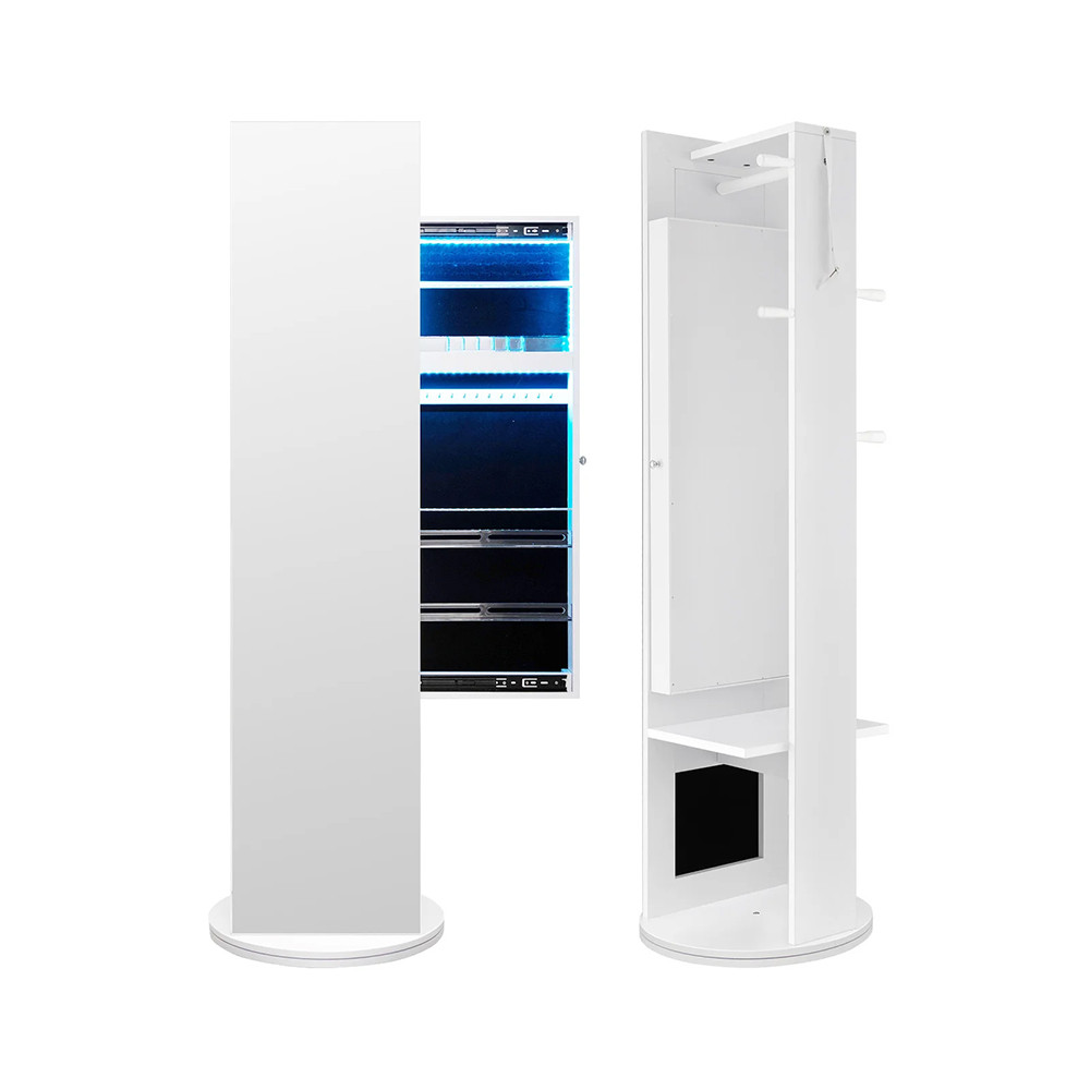 Körbeforgatható Ékszerszekrény Teljes Alakos Tükörrel És Kabát Tartóval – Timeless Home