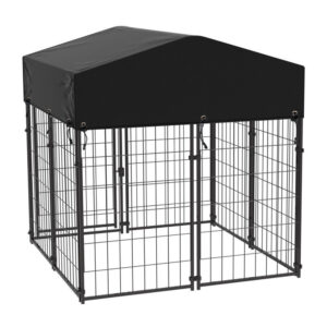 Kültéri fém kutyakennel UV álló szövettetővel – Timeless Pet